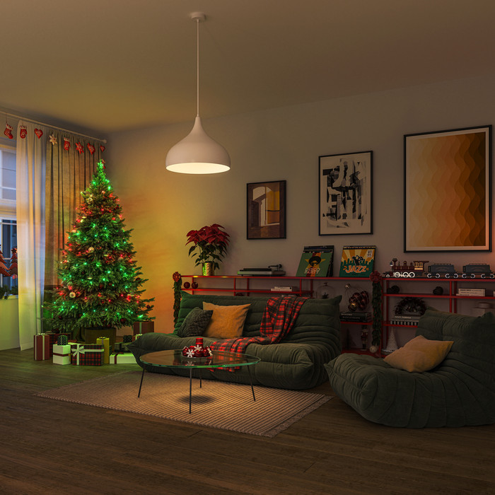 WiZ Slimme Lichtslinger - 20 meter - 160 LED product in gebruik