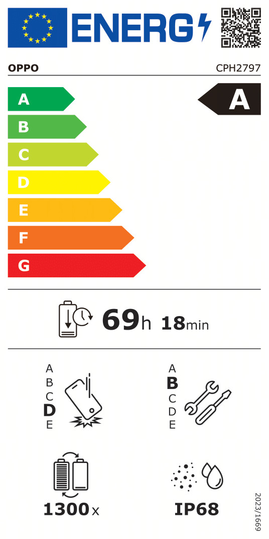 OPPO Find X9 512GB Zwart 5G + OPPO SuperVOOC Oplader 80W energielabel