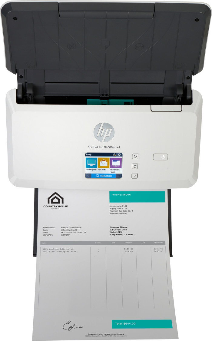 HP ScanJet Pro N4000 snw1 Scanner voorkant