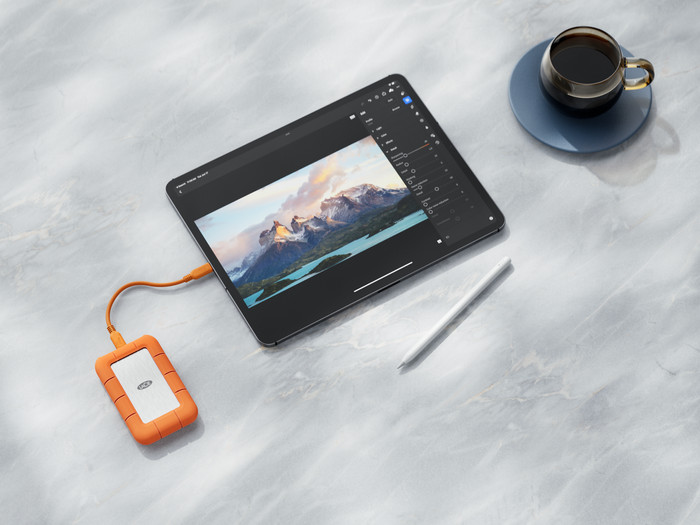 LaCie Rugged SSD4 1TB product in gebruik