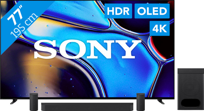 Sony 77'' Bravia 8 OLED 4K (2024) + Sony Bravia Theatre System 6 Zwart Main Image