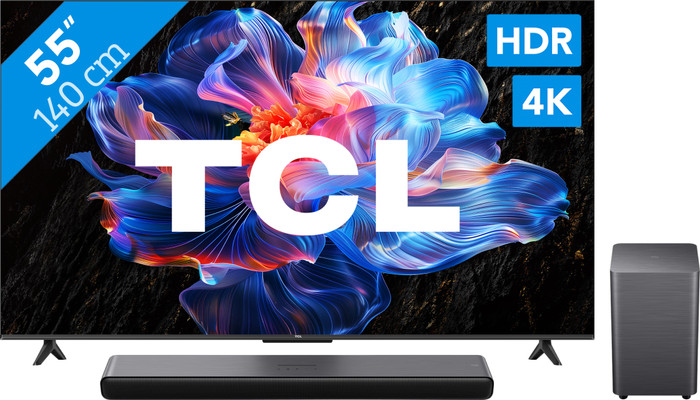 TCL 55" Led P61K 4K (2025) + TCL S55H 2.1 Soundbar Main Image
