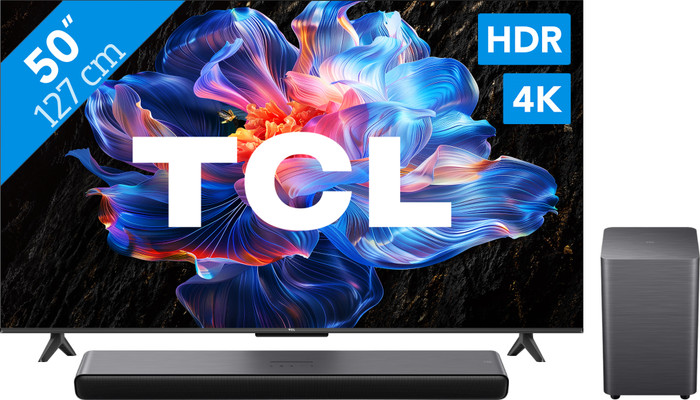 TCL 50" Led P61K 4K (2025) + TCL S55H 2.1 Soundbar Main Image