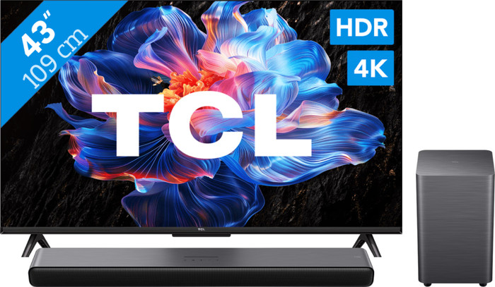 TCL 43" Led P61K 4K (2025) + TCL S55H 2.1 Soundbar Main Image