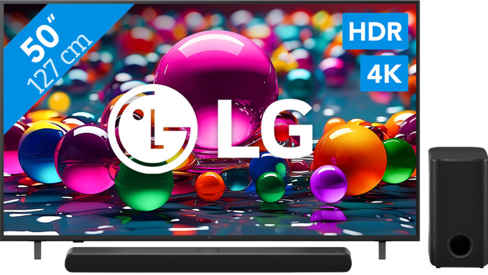 LG 50" 4K Smart UA75 + LG DS77TY Main Image