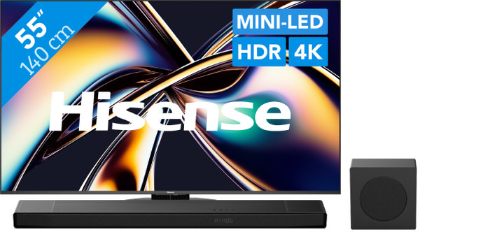 Hisense 55 inches ULED Mini-LED U8Q (2025) + Hisense AX3120Q Main Image