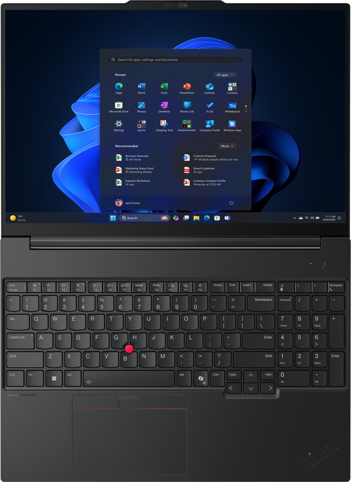 Lenovo ThinkPad E16 Gen 3 (AMD) - 21ST004HMH QWERTY bovenkant