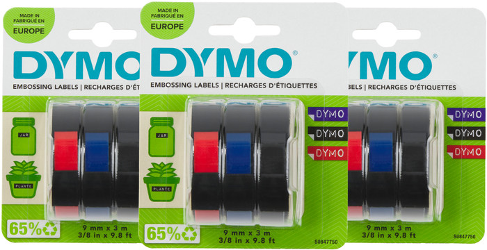 DYMO Embossing Tape 9mm 3 kleuren 3-pack Main Image