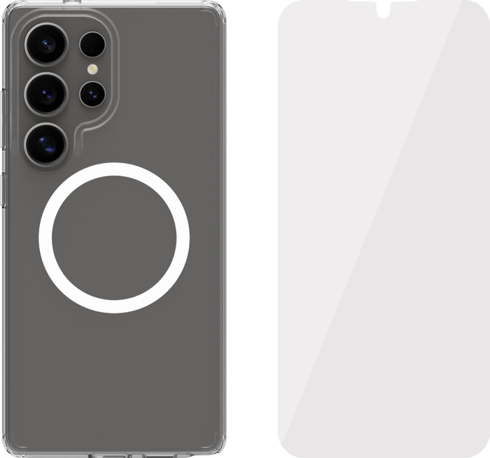 BlueBuilt Protective Back Cover with Magnet Samsung Galaxy S25 Ultra Transparent + Screen Protector Glass Main Image