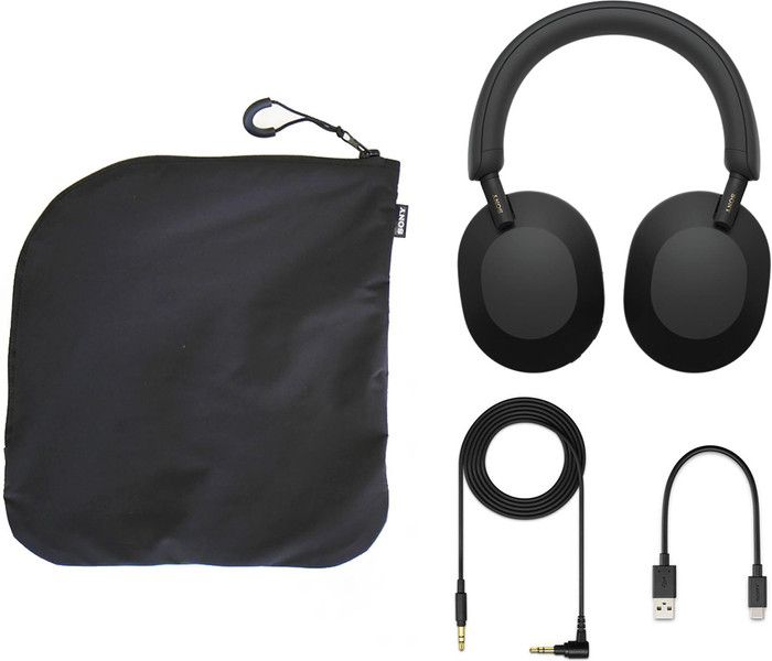 Sony WH-1000XM5SA SoftCase Zwart bovenkant