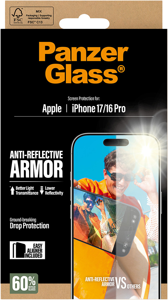 PanzerGlass Ultra-Wide Fit Ceramic II Apple iPhone 17 / 16 Pro Screen Protector packaging