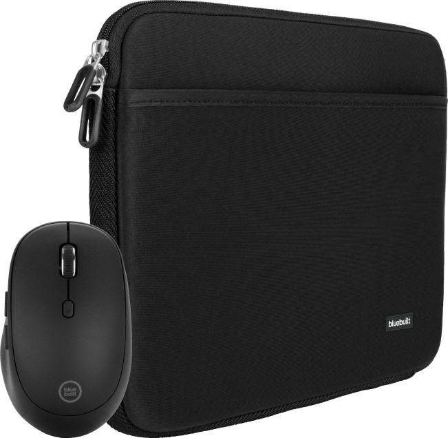 BlueBuilt Laptop Sleeve 32cm 14 inches Black + Tradendum Mouse Main Image