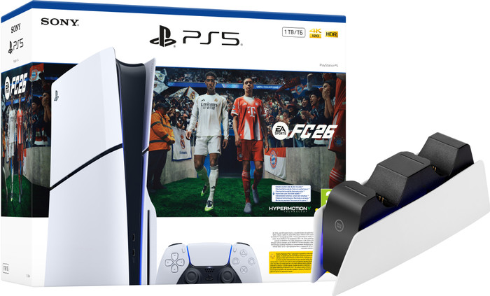 PlayStation 5 Slim Disc Edition + FC 26 + Oplaadstation Main Image