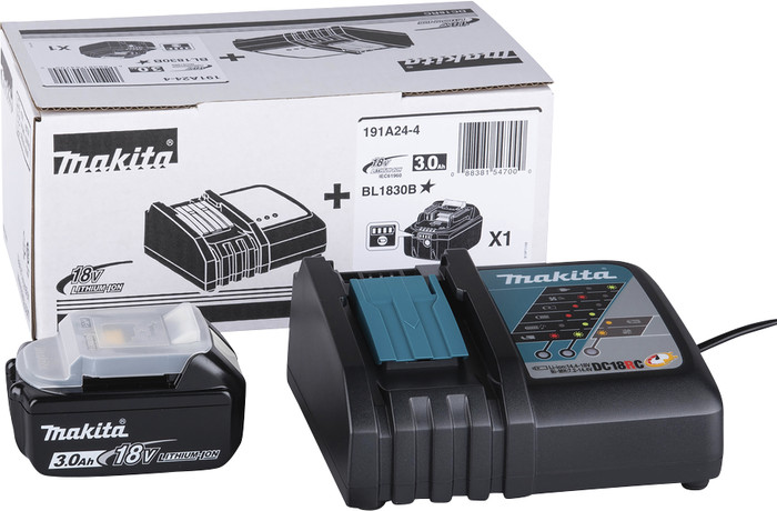 Makita DJV184Z + Makita Startset 18V LXT 3,0 Ah BL1830B/DC18RC verpakking