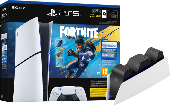 PlayStation 5 Slim Digital Edition Fortnite bundel + Oplaadstation Main Image