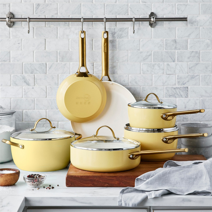 GreenPan Padova Reserve 20cm + 26cm Frying Pan Set Sunshine Yellow visual supplier