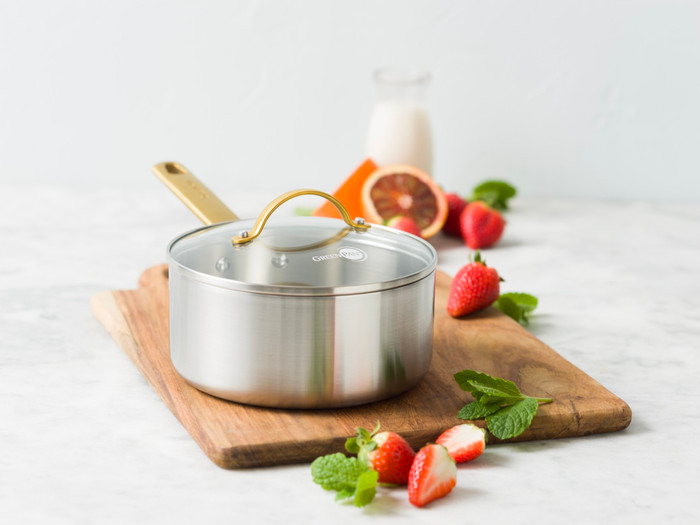 Greenpan Padova Reserve 3-ply Stainless Steel Kookpannenset 6-delig product in gebruik