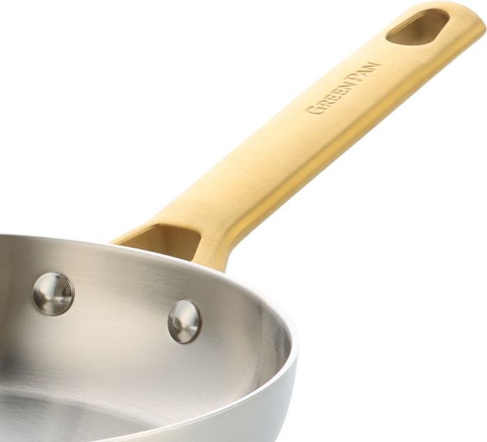 Greenpan Padova Reserve 3-ply Stainless Steel 20 + 28 cm koekenpannenset detail