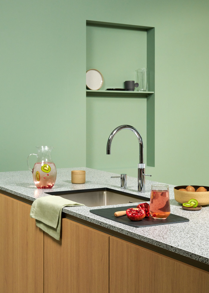 Quooker COMBI + Quooker Fusion Round Chroom product in gebruik