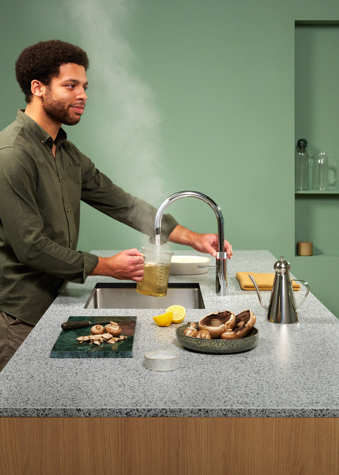 Quooker COMBI + Quooker Fusion Round Chroom product in gebruik