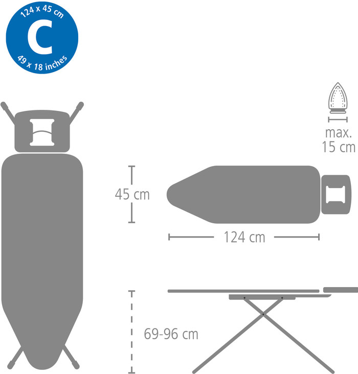 Brabantia Ironing Board C 124x45cm Fresh Breeze visual supplier