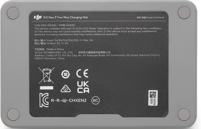 DJI Neo 2 Two-Way Charging Hub achterkant