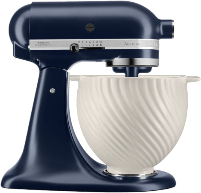 KitchenAid Artisan Mixer 5KSM125EIB Blue + Design Mixing Bowl White Main Image