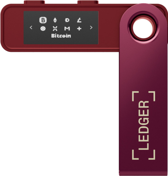 Ledger Nano S Plus Crimson Magenta voorkant