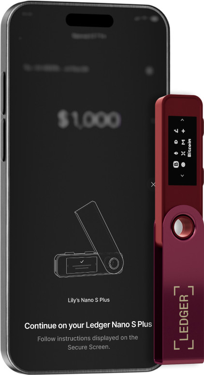Ledger Nano S Plus Crimson Magenta voorkant