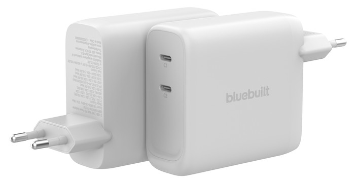 BlueBuilt 140W GaN Oplader met 2 Usb C Poorten Wit samengesteld product