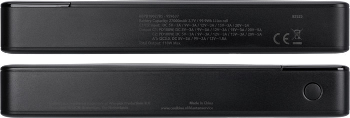 BlueBuilt Power Bank 27,000mAh with Fast Charging Black left side