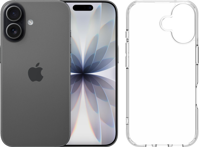 Apple iPhone 17 256GB Zwart + BlueBuilt Protective Back Cover Transparant Main Image
