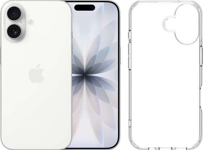 Apple iPhone 17 512GB Wit + BlueBuilt Protective Back Cover Transparant Main Image