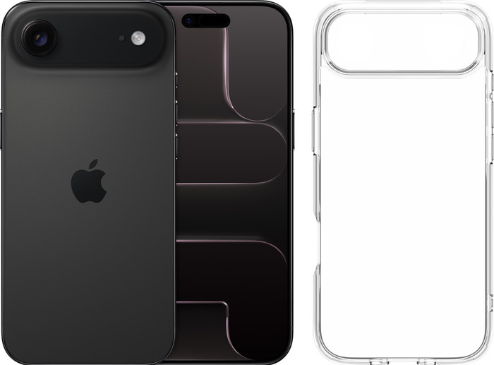 Apple iPhone Air 1TB Zwart + BlueBuilt Protective Back Cover Transparant Main Image