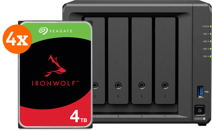 Synology DS925+ + Seagate IronWolf 4TB 4-pack Main Image