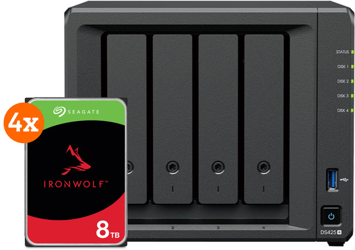 Synology DS425+ + Seagate IronWolf 8TB 4-Pack Main Image