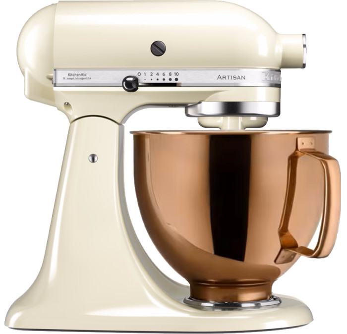 KitchenAid Artisan Mixer 5KSM125EIB Almond Cream + Design Mixing Bowl Copper Main Image