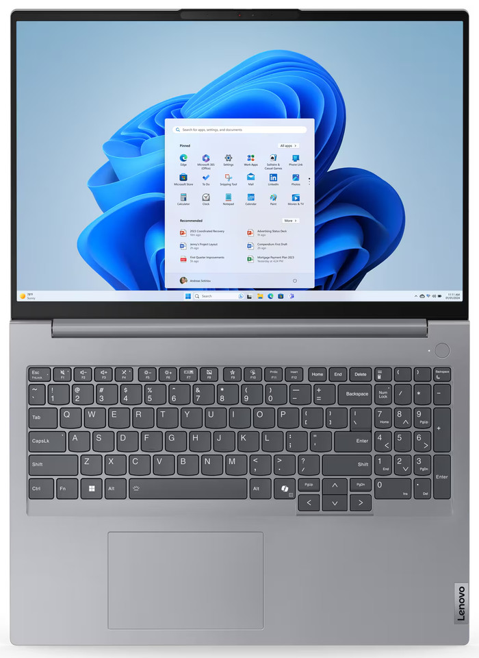 Lenovo ThinkBook 16 G7 ARP - 21MW009CMH QWERTY bovenkant