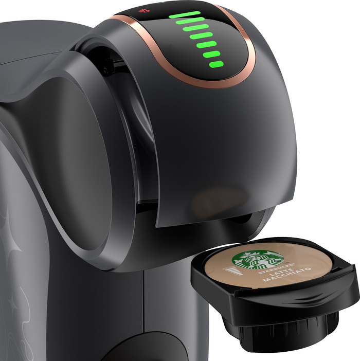 Krups Dolce Gusto Genio S Touch + Starbucks koffiekoppen en koffiepakket bovenkant