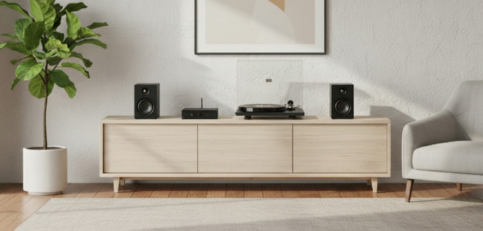 Pro-Ject Stereo Set E Phono Zwart product in gebruik
