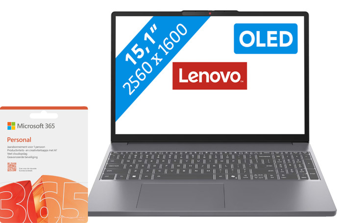 Lenovo IdeaPad Slim 3 OLED 15IRH10 83K100HCMH + Microsoft 365 Personal NL 1 jaar Main Image