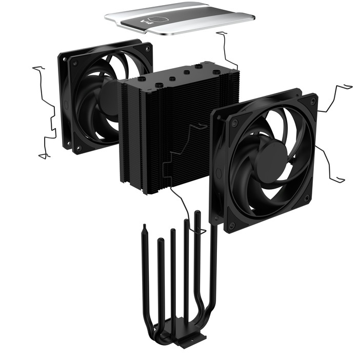 Cooler Master V4 Alpha 3DHP Zwart visual leverancier