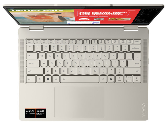 Lenovo Yoga 7 2-in-1 OLED Copilot+ PC 14AKP10 bovenkant