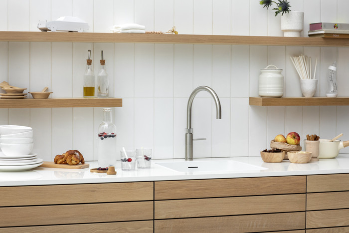 Quooker COMBI+ + Quooker Fusion Round RVS product in gebruik