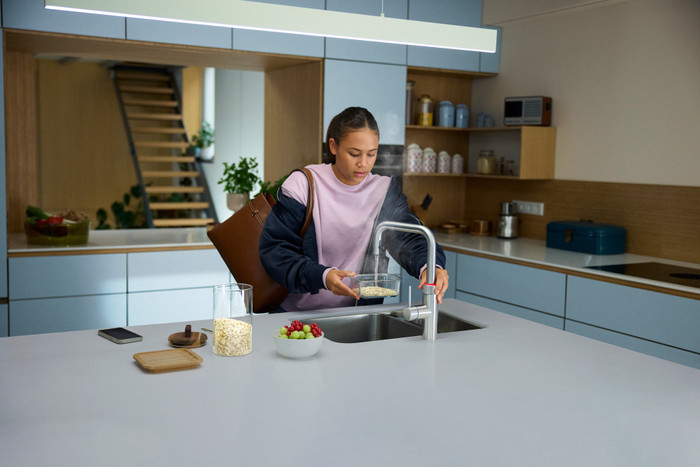 Quooker PRO3 + Quooker Flex Square RVS product in gebruik