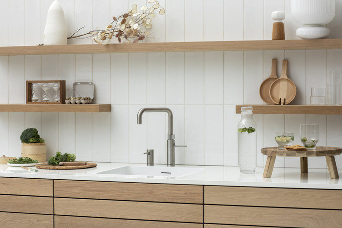 Quooker PRO3 + Quooker Fusion Square RVS product in gebruik