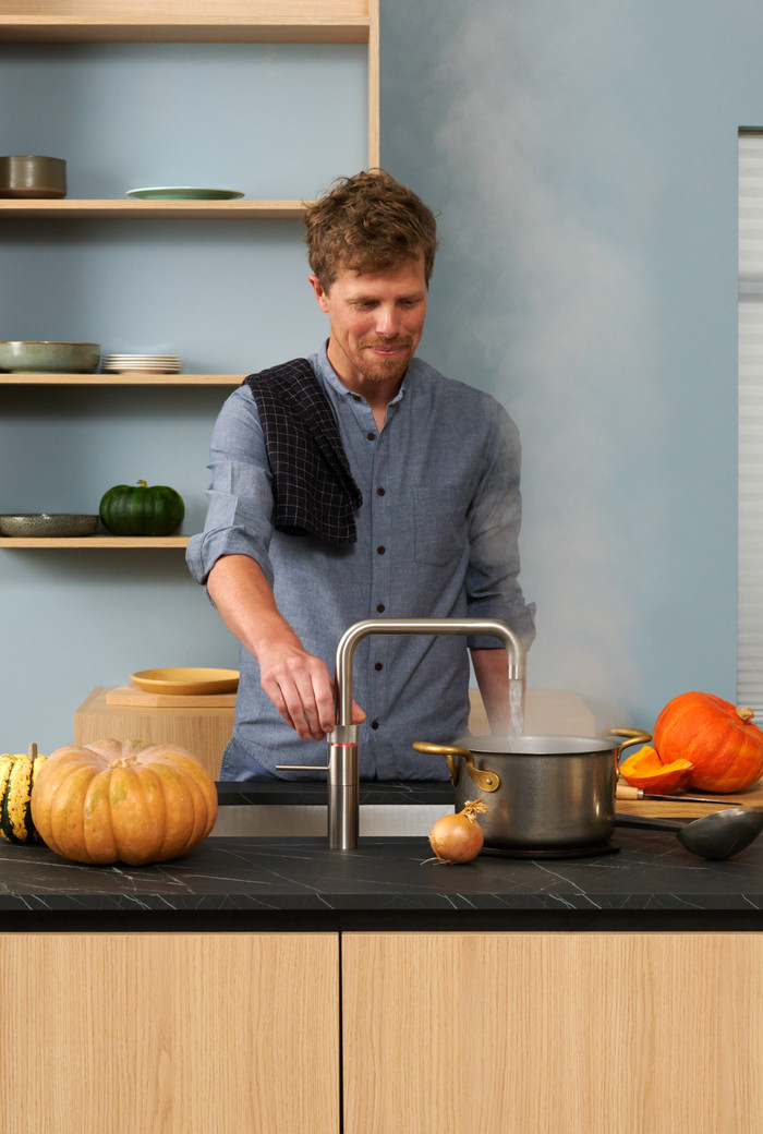 Quooker PRO3 + Quooker Fusion Square RVS product in gebruik