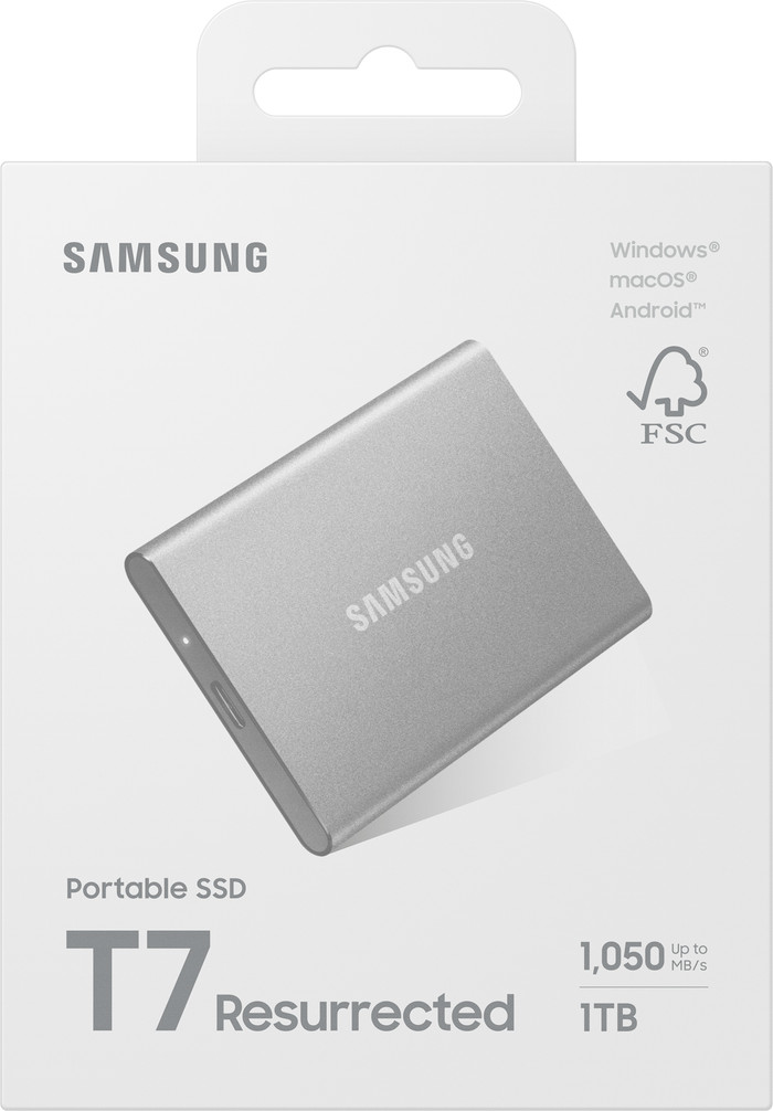 Samsung T7 Resurrected Portable SSD 1TB verpakking