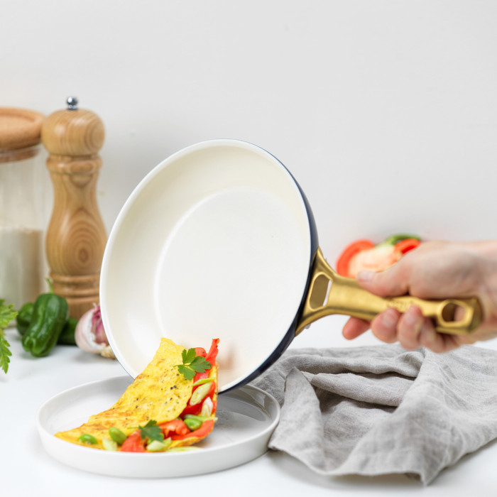 GreenPan Padova pannenset 10-delig Oxford Blue product in gebruik