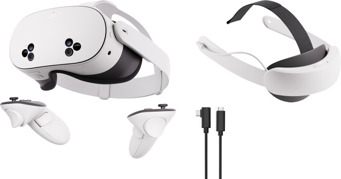 Meta Quest 3s 256GB + BlueBuilt PC Link Cable + Elite Strap with Battery Main Image